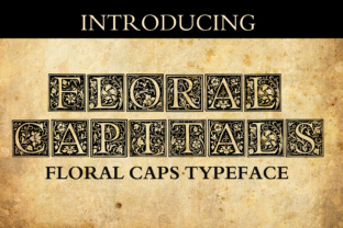 Floral Capitals: A Vintage Decorative Font for Retro Web Design